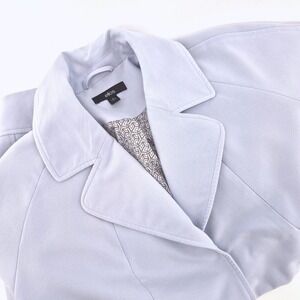 Ellos Womens Light Blue Collared Zip Pocket Jacket Coat‎ Size 14 Modern Edgy